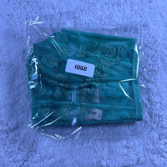 Victorias Secret Dream Angels Mint Green Lace Mesh Corset Top Size S-DD 11240102 - Picture 12 of 12